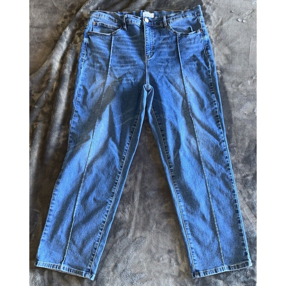 Nicole Miller SOHO Jeans Women's 6 High Rise Straight Medium Blue Denim